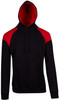 F303HP Mens Shoulder Contrast Panel Hoodie Black/Red