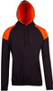F303HP Mens Shoulder Contrast Panel Hoodie Charcoal/Orange