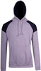 F303HP Mens Shoulder Contrast Panel Hoodie Grey Marl/Navy