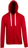 F909HZ Mens Brushed Heavy Zip Fleece Hoodie Red