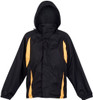 J008UN Ladies/Junior Shower-Proof Sportech Nylon Jacket Black/Gold J008UN Ladies/Junior Shower-Proof Sportech Nylon Jacket Black/Gold
