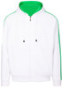 F600HZ Mens Unbrushed Stripe Sleeve Hoodie White/Emerald Green
