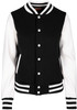F096UN Ladies/Junior Varsity Jacket Black/White F096UN Ladies/Junior Varsity Jacket Black/White