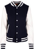 F096UN Ladies/Junior Varsity Jacket Navy/White
