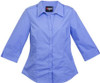 S004FQ Ladies 3/4 Sleeve Shirt Mid Blue