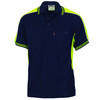 5214 DNC Polyester Cotton Panel Polo Shirt Short Sleeve Navy/Yellow 5214 DNC Polyester Cotton Panel Polo Shirt Short Sleeve Navy/Yellow