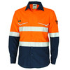 3588 DNC Two-Tone RipStop Cotton Cool Shirt L/S Orange/Navy 3588 DNC Two-Tone RipStop Cotton Cool Shirt L/S Orange/Navy