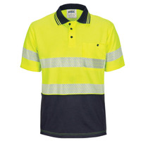 3511 DNC HiVis Segment Taped Mircomesh Polo - Short Sleeve Yellow/Navy 3511 DNC HiVis Segment Taped Mircomesh Polo - Short Sleeve Yellow/Navy
