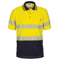 3515 DNC HiVis Segment Taped Cotton Jersey Polo - Short Sleeve Yellow/Navy 3515 DNC HiVis Segment Taped Cotton Jersey Polo - Short Sleeve Yellow/Navy