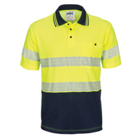 3517 DNC HiVis Segment Taped Cotton Backed Polo - Short Sleeve Yellow/Navy 3517 DNC HiVis Segment Taped Cotton Backed Polo - Short Sleeve Yellow/Navy