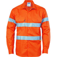 3835 DNC HiVis Drill Shirt with 3M R/Tape - long sleeve Orange 3835 DNC HiVis Drill Shirt with 3M R/Tape - long sleeve Orange