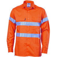 3987 DNC HiVis Cool-Breeze Cotton Shirt with 3M 8906 R/Tape - Long sleeve Orange 3987 DNC HiVis Cool-Breeze Cotton Shirt with 3M 8906 R/Tape - Long sleeve Orange