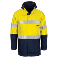 3764 DNC HiVis "4 IN 1" Cotton Drill Jacket with Generic R/Tape Yellow/Navy 3764 DNC HiVis "4 IN 1" Cotton Drill Jacket with Generic R/Tape Yellow/Navy