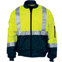 3762 DNC HiVis 2 Tone Bomber Jacket with CSR R/Tape Yellow/Navy 3762 DNC HiVis 2 Tone Bomber Jacket with CSR R/Tape Yellow/Navy