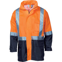 3879 DNC HiVis Two Tone Light weight Rain Jacket with CSR R/Tape Orange/Navy 3879 DNC HiVis Two Tone Light weight Rain Jacket with CSR R/Tape Orange/Navy