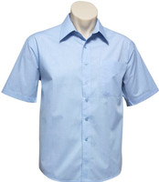 SH817 Mens Micro Check Short Sleeve Shirt Sky SH817 Mens Micro Check Short Sleeve Shirt Sky