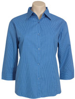 LB8200 Ladies Micro Check 3/4 Sleeve Shirt Mid Blue LB8200 Ladies Micro Check 3/4 Sleeve Shirt Mid Blue