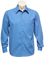 SH816 Mens Micro Check Long Sleeve Shirt Mid Blue SH816 Mens Micro Check Long Sleeve Shirt Mid Blue