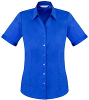 S770LS Ladies Monaco Short Sleeve Shirt Electric Blue S770LS Ladies Monaco Short Sleeve Shirt Electric Blue