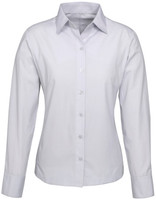 S29520 Ladies Ambassador Long Sleeve Shirt Silver Grey
