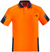 Syzmik Workwear ZH465 Mens Reinforced Hi Vis Squad S/S Polo Orange/Navy Syzmik Workwear ZH465 Mens Reinforced Hi Vis Squad S/S Polo Orange/Navy