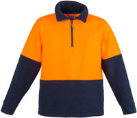 Syzmik Workwear ZT460 Unisex Hi Vis Half Zip Fleece Jumper Orange/Navy Syzmik Workwear ZT460 Unisex Hi Vis Half Zip Fleece Jumper Orange/Navy