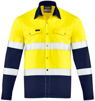 Syzmik Workwear ZW520 Mens Lightweight Bio Motion Shirt Yellow/Navy Syzmik Workwear ZW520 Mens Lightweight Bio Motion Shirt Yellow/Navy