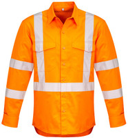 Syzmik Workwear ZW690 Mens Hi Vis X Back Taped Shirt Orange Syzmik Workwear ZW690 Mens Hi Vis X Back Taped Shirt Orange