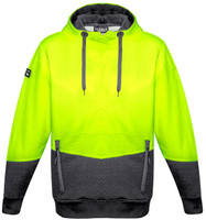 Syzmik Workwear ZT477 Unisex Hi Vis Textured Jacquard Hoodie Yellow/Charcoal Syzmik Workwear ZT477 Unisex Hi Vis Textured Jacquard Hoodie Yellow/Charcoal