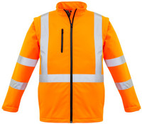 Syzmik Workwear ZJ680 Unisex Hi Vis X Back 2 in 1 Softshell Rain Jacket Orange Syzmik Workwear ZJ680 Unisex Hi Vis X Back 2 in 1 Softshell Rain Jacket Orange