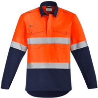 Syzmik Workwear ZW143 Mens Orange Flame HRC 2 Hoop Taped Closed Front Spliced Shirt Orange/Navy Syzmik Workwear ZW143 Mens Orange Flame HRC 2 Hoop Taped Closed Front Spliced Shirt Orange/Navy