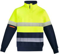 Syzmik Workwear ZT150 Mens Orange Flame HRC 2 Hoop Taped 1/4 Zip Brushed Fleece Yellow/Navy Syzmik Workwear ZT150 Mens Orange Flame HRC 2 Hoop Taped 1/4 Zip Brushed Fleece Yellow/Navy