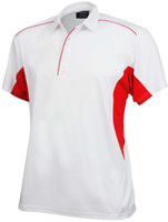 1061 Stencil Freshen Mens S/S Polo White/Red 1061 Stencil Freshen Mens S/S Polo White/Red
