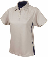 1157 Stencil Arctic Ladies S/S Polo Sandstone/Navy 1157 Stencil Arctic Ladies S/S Polo Sandstone/Navy