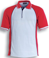 CP0434 Men's Panel Polo White/Red/Navy CP0434 Men's Panel Polo White/Red/Navy