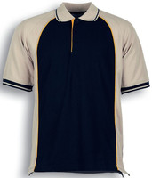 CP0435 Ladies Panel Polo Navy/Sandstone