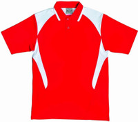 CP1216 Kids Honey Comb Contrast Panel Polo Red/White CP1216 Kids Honey Comb Contrast Panel Polo Red/White