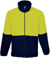 SJ1238 Bocini Adults Hi-Vis Full Zip Polar Fleece Yellow/Navy SJ1238 Bocini Adults Hi-Vis Full Zip Polar Fleece Yellow/Navy