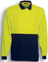 SP0536 Bocini Adults Hi-Vis Polyface / Cotton Back Polo - L/S Yellow/Navy SP0536 Bocini Adults Hi-Vis Polyface / Cotton Back Polo - L/S Yellow/Navy