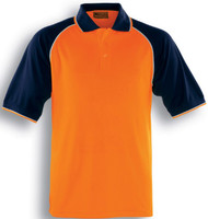 SP0543 Bocini Adults Hi-Vis Raglan Sleeve Polo Orange/Navy SP0543 Bocini Adults Hi-Vis Raglan Sleeve Polo Orange/Navy