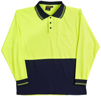 SW05CD AIW Hi-Vis Cooldry Safety Polo L/S Yellow/Navy SW05CD AIW Hi-Vis Cooldry Safety Polo L/S Yellow/Navy