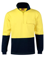 SW47 AIW Hi-Vis Two Tone Cotton Fleecy Sweat Yellow/Navy SW47 AIW Hi-Vis Two Tone Cotton Fleecy Sweat Yellow/Navy