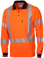 3510 DNC HiVis Segmented Tape X Back Polo - Long Sleeve Orange 3510 DNC HiVis Segmented Tape X Back Polo - Long Sleeve Orange
