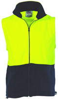 3828 DNC HiVis Two Tone Full Zip Polar Fleece Vest Yellow/Navy 3828 DNC HiVis Two Tone Full Zip Polar Fleece Vest Yellow/Navy