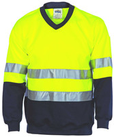 3921 DNC HiVis Two Tone Sweatshirt (Sloppy Joe) With Generic R/Tape V-Neck Yellow/Navy 3921 DNC HiVis Two Tone Sweatshirt (Sloppy Joe) With Generic R/Tape V-Neck Yellow/Navy