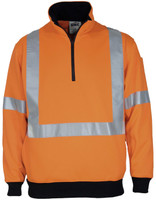 3952 DNC HiVis X Back 1/2 Zip Cotton Jumper Orange 3952 DNC HiVis X Back 1/2 Zip Cotton Jumper Orange