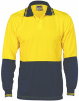 3904 DNC HiVis Two Tone Food Industry Polo - Long Sleeve Yellow/Navy 3904 DNC HiVis Two Tone Food Industry Polo - Long Sleeve Yellow/Navy