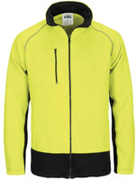 3725 DNC HiVis 2 Tone Full Zip Fleecy Sweat Shirt with Two Side Pockets Yellow/Navy