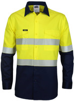 3648 DNC HiVis 2 Tone Segment Taped Coolight Shirt Yellow/Navy 3648 DNC HiVis 2 Tone Segment Taped Coolight Shirt Yellow/Navy