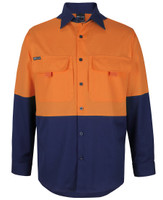 6HNRL JB's Wear Hi Vis Ripstop L/S Fishing Shirt Orange/Navy 6HNRL JB's Wear Hi Vis Ripstop L/S Fishing Shirt Orange/Navy
